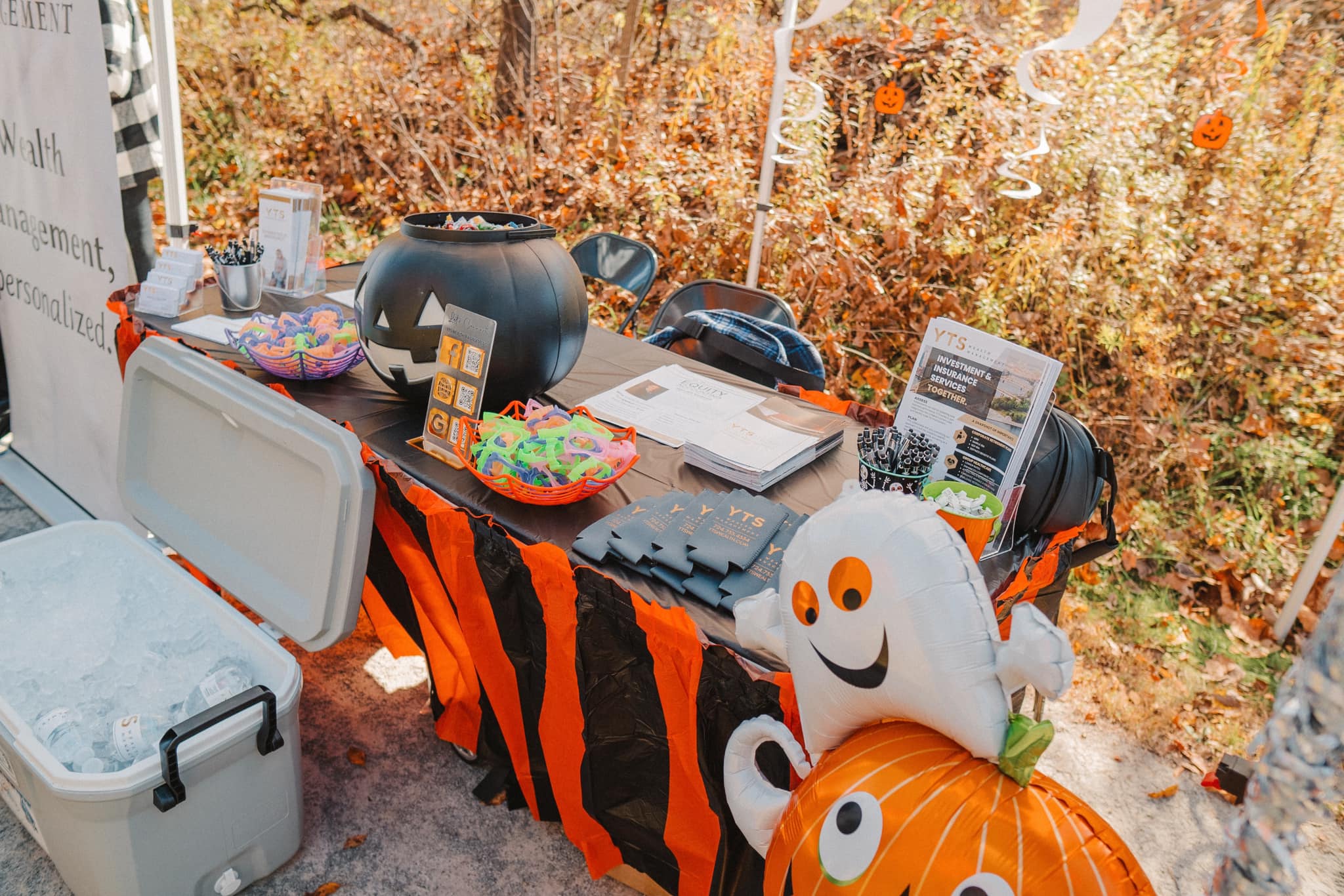 YTS table at the Trick or Treat on the Trail 2024 event