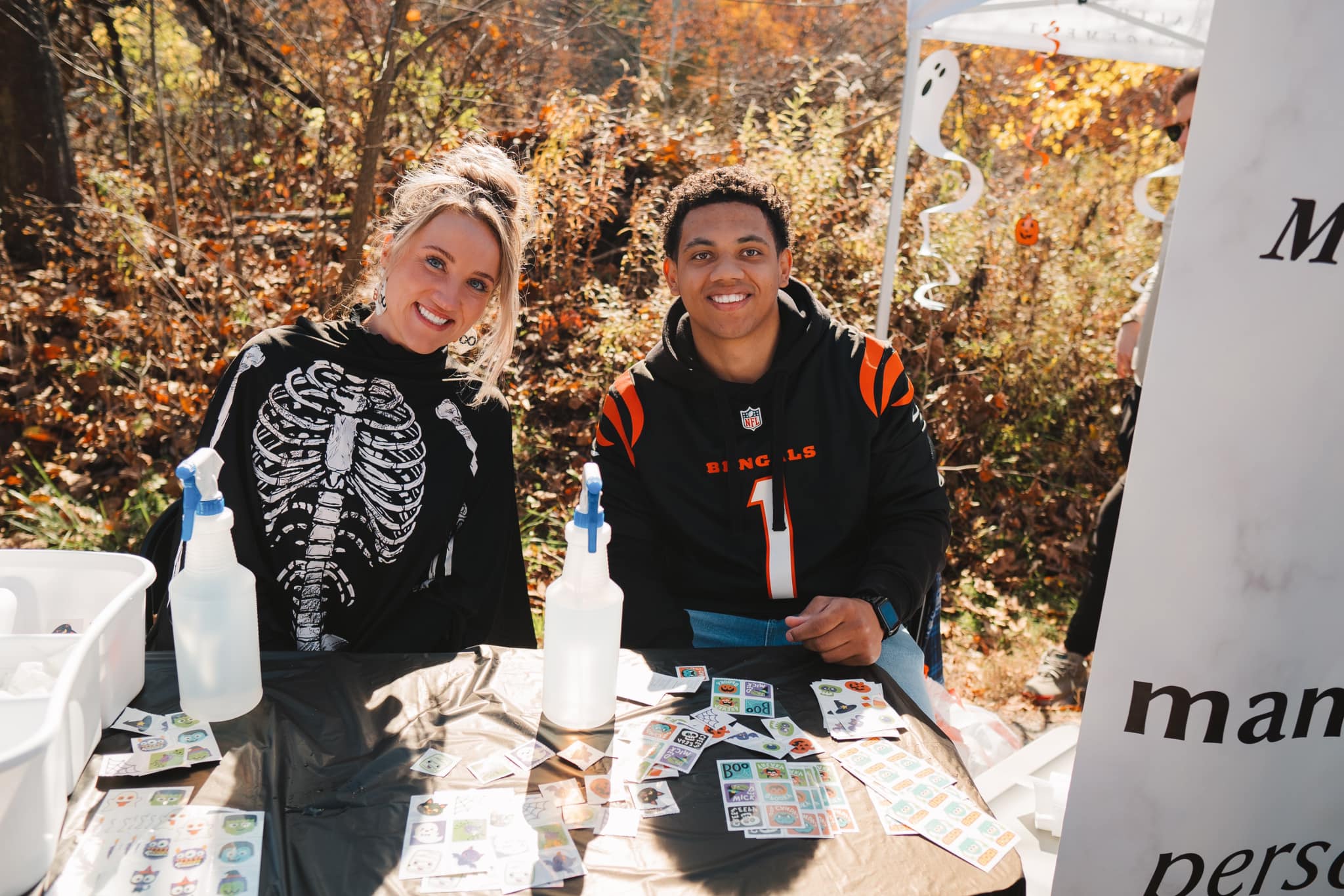 YTS team members Marli McCullough and Austin Barber at the Trick or Treat on the Trail 2024 event