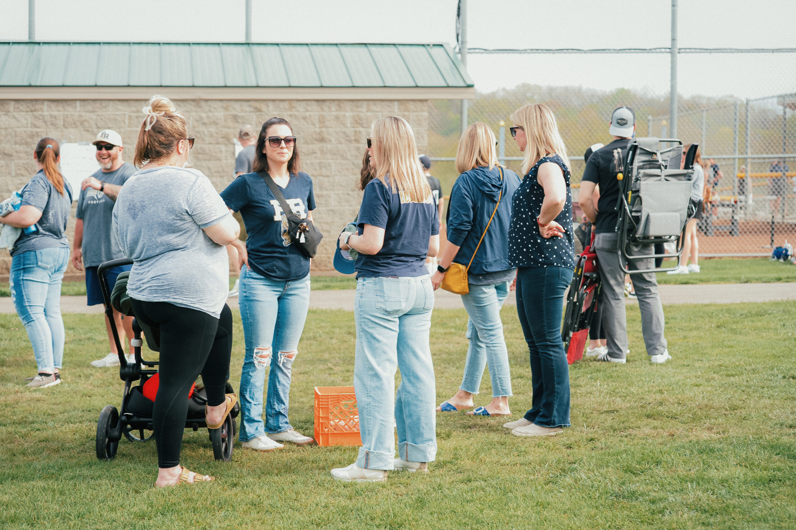 parents gathered at the Franklin Regional Opening Day Baseball