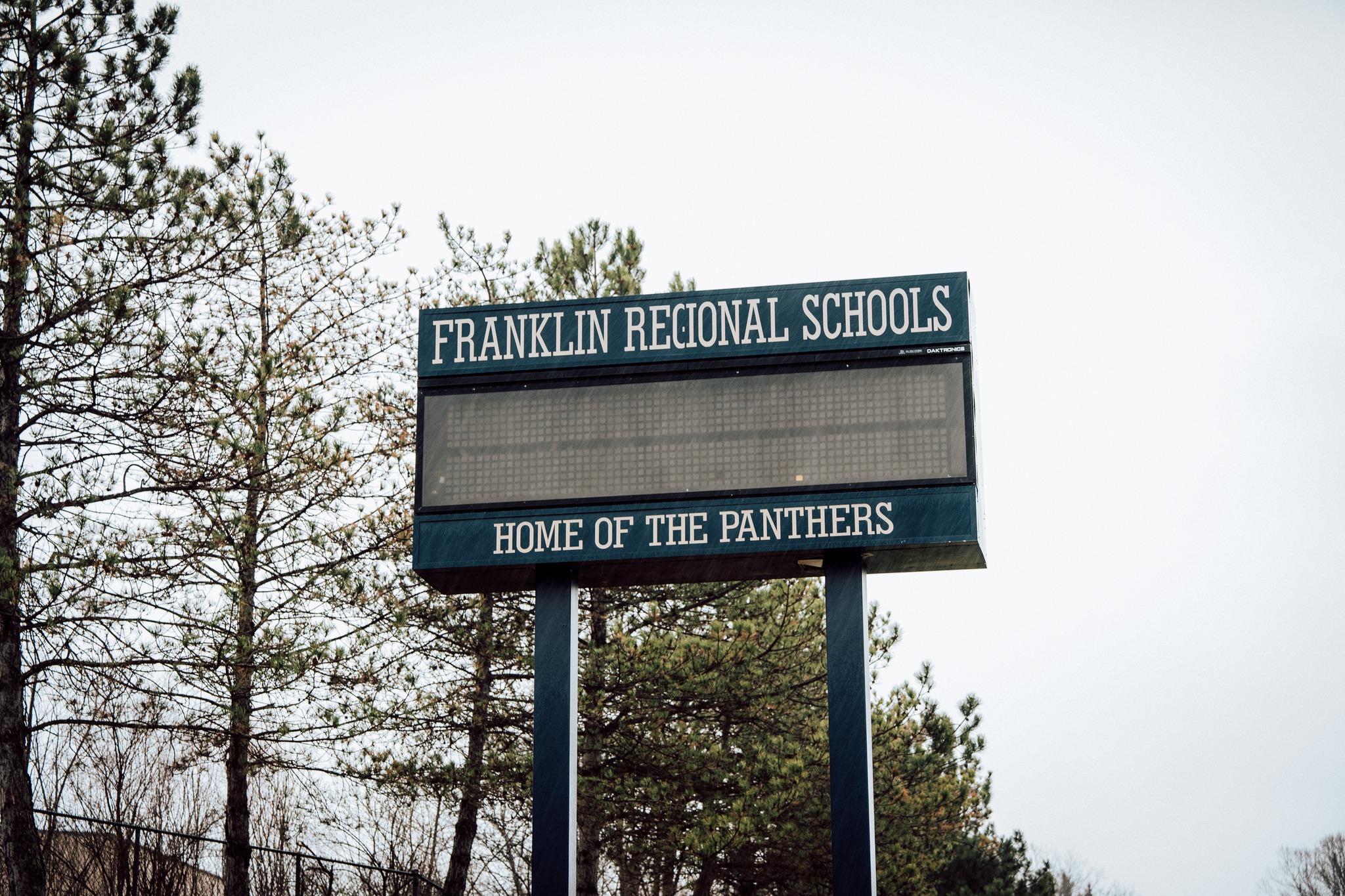exterior sign in front of Franklin Regional High School