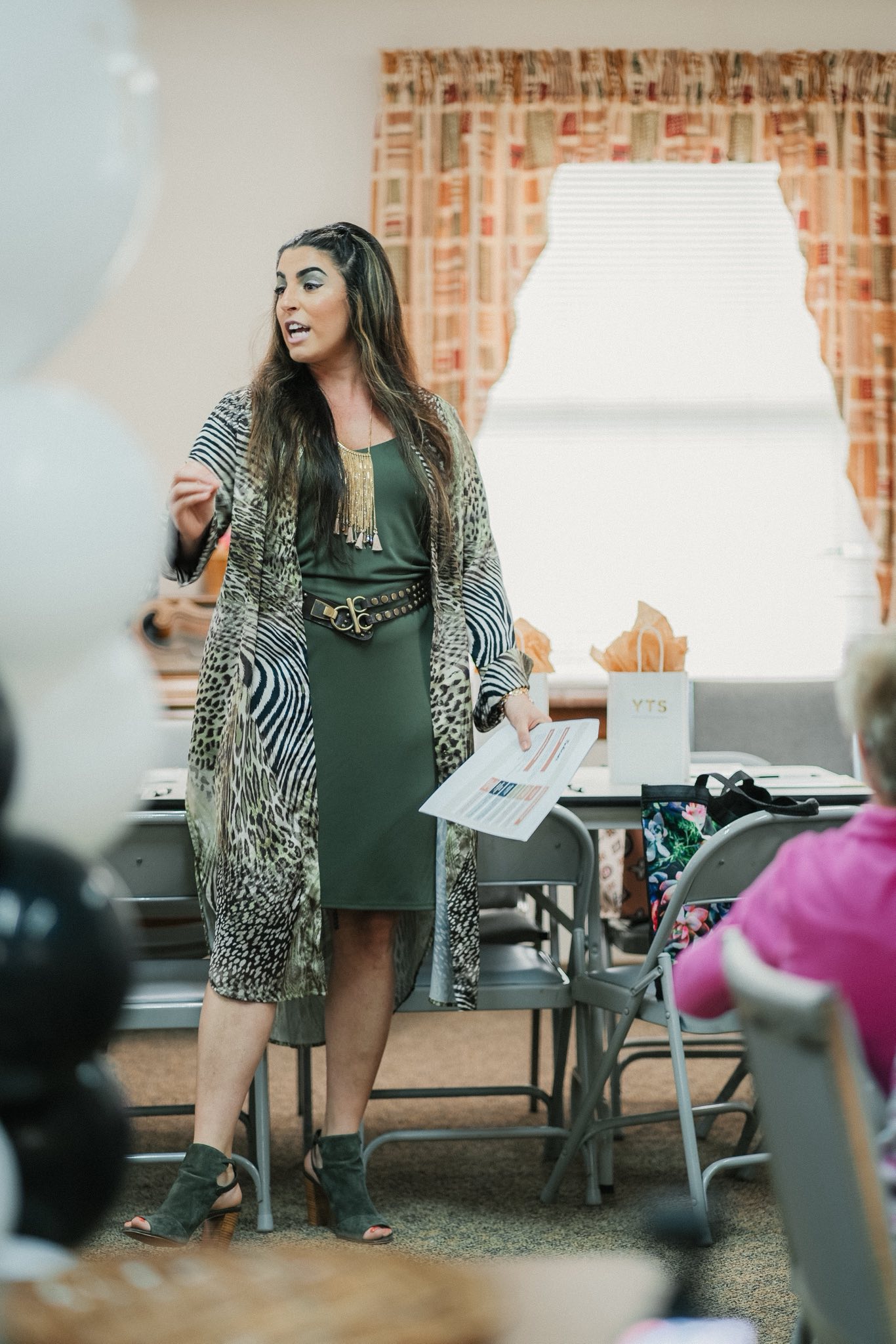 Raquel Corey speaks to attendees during the Murrysville Senior Center Visit