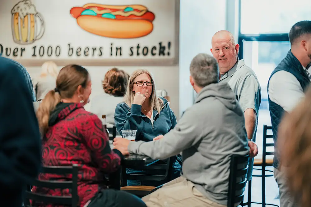 Happy hour event at D’s Six Packs & Dogs